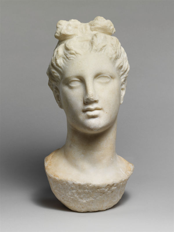 Marble bust of a young woman